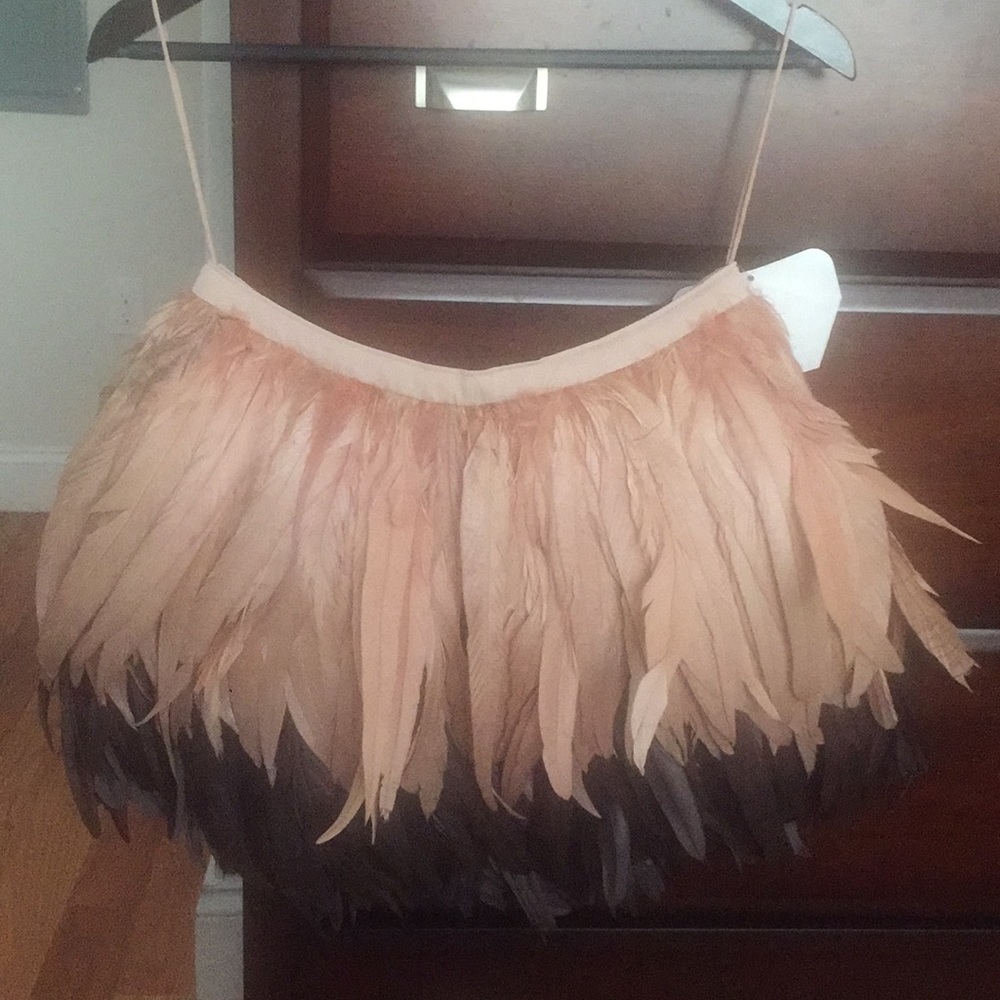 Alice and Olivia feather skirt